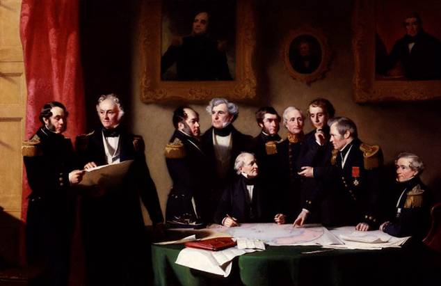 The Arctic Council Planning a Search for Sir John Franklin ca. 1851   by Stephen Pearce   1819-1904  National Portrait Gallery  London 1208